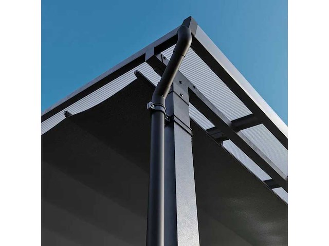 Antracietgrijs staal en aluminium wandgemonteerde pergola naterial yena, 12,85 m² - afbeelding 9 van  13