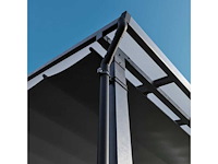 Antracietgrijs staal en aluminium wandgemonteerde pergola naterial yena, 12,85 m² - afbeelding 9 van  13
