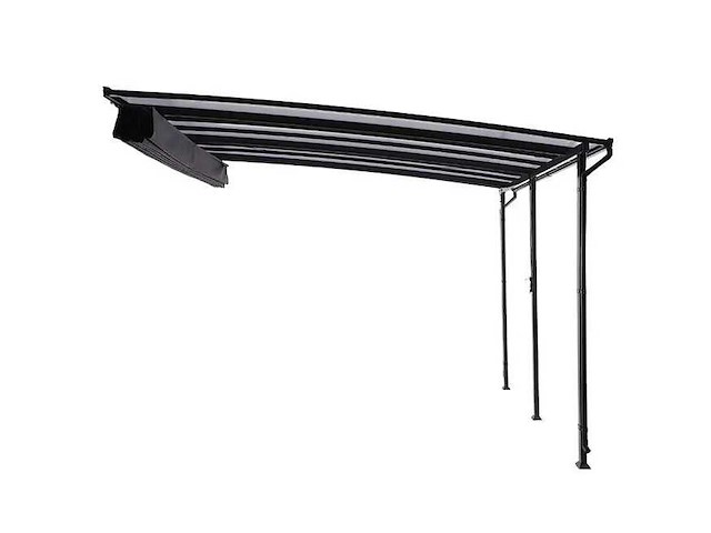 Antracietgrijs staal en aluminium wandgemonteerde pergola naterial yena, 12,85 m² - afbeelding 11 van  13