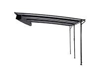 Antracietgrijs staal en aluminium wandgemonteerde pergola naterial yena, 12,85 m² - afbeelding 11 van  13