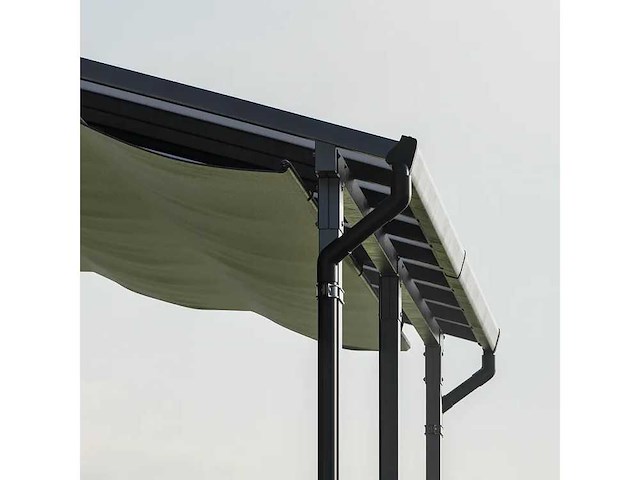 Antracietgrijs staal en aluminium wandgemonteerde pergola naterial yena, 12,85 m² - afbeelding 13 van  13