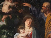 Antwerp school, the holy family, 17thc, oil on canvas 118 x 85 cm. (46.46 x 33.46 in.), frame: 142 x 110 cm. (55.90 x 43.31 in.) - afbeelding 4 van  4