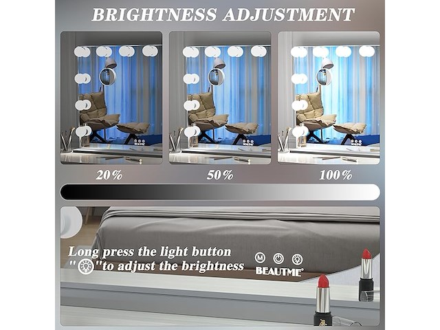 Anyhi hollywood-make-upspiegel met verlichting - afbeelding 3 van  6