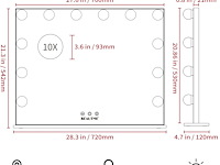 Anyhi hollywood-make-upspiegel met verlichting - afbeelding 2 van  6
