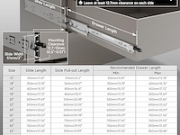 Aolisheng volledig uitschuifbare ladegeleiders met vergrendeling - afbeelding 2 van  4
