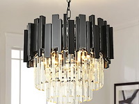 Aoochok zwart kristallen hanglamp