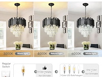 Aoochok zwart kristallen hanglamp - afbeelding 2 van  3