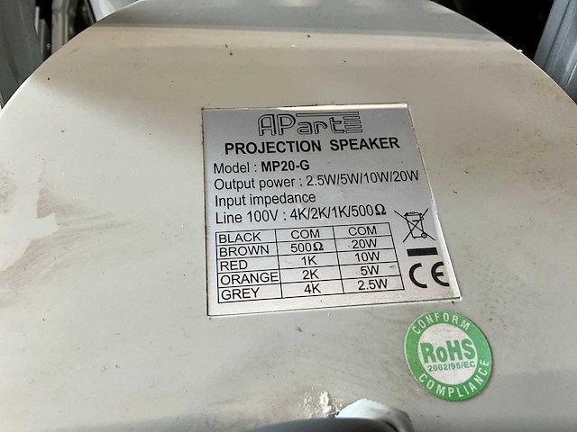 Apart 100 volt mp20-g speaker (6x) - afbeelding 3 van  3