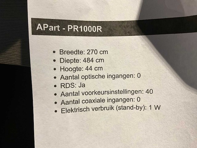 Apart pr-1000r am/fm tuner - afbeelding 5 van  5