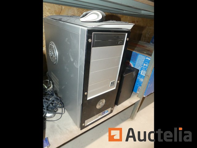 Apparatuur van bureautafel; pc-toren, scherm, toetsenbord, muis, printer - afbeelding 10 van  12