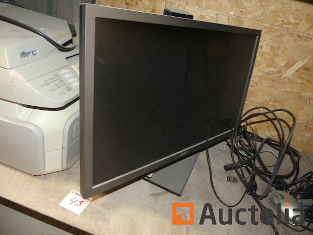 Apparatuur van bureautafel; pc-toren, scherm, toetsenbord, muis, printer - afbeelding 12 van  12