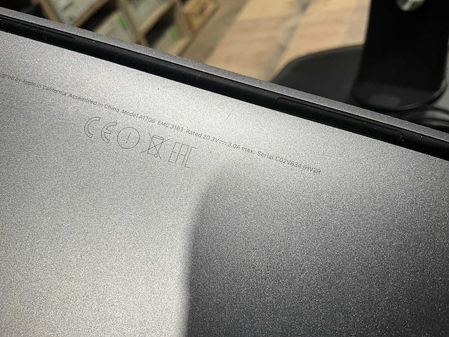 Apple macbook proa1706 laptop - afbeelding 7 van  9