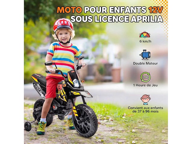 Aprilia heeft een licentie voor elektrische kindermotorfietsen met 2 x 12v motoren - afbeelding 4 van  5