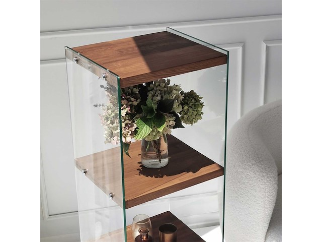 Aqua 3 boekenplank | gehard glas | natuurlijk - afbeelding 3 van  7