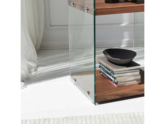 Aqua 3 boekenplank | gehard glas | natuurlijk - afbeelding 4 van  7