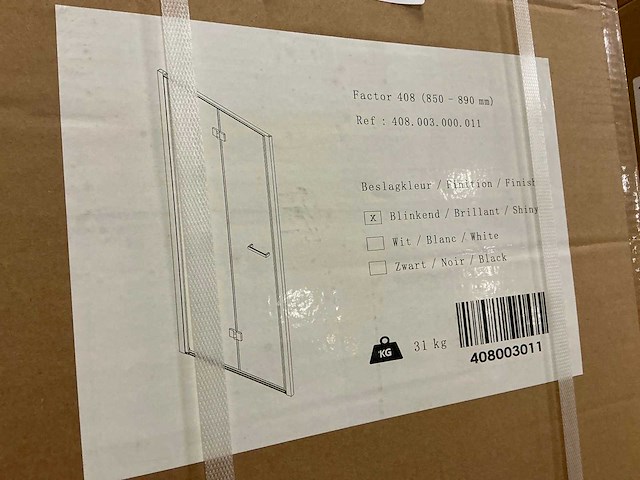 Aquaconcept factor 408 douchedeur + douchewand - afbeelding 1 van  3