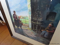 Aquarel achter glas, gesigneerd jules boudry - afbeelding 2 van  4