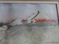 Aquarel achter glas, gesigneerd - afbeelding 2 van  3