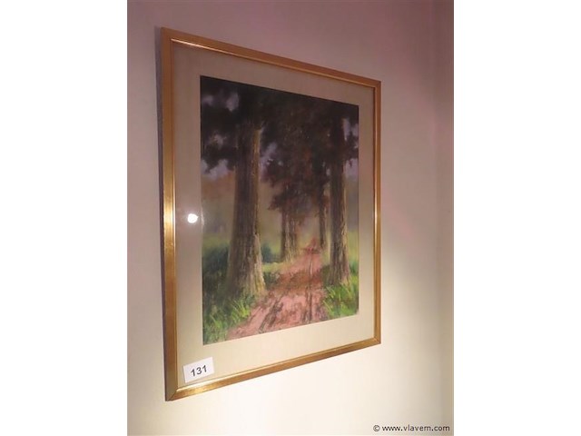 Aquarel achter glas, gesigneerd - afbeelding 1 van  3