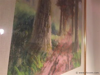 Aquarel achter glas, gesigneerd - afbeelding 2 van  3