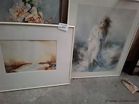 Aquarel achter glas - afbeelding 1 van  6