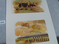 Aquarel alphons vermeir 2 stuks - afbeelding 1 van  4