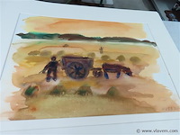 Aquarel alphons vermeir 2 stuks - afbeelding 2 van  4