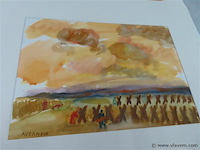 Aquarel alphons vermeir 2 stuks - afbeelding 3 van  4