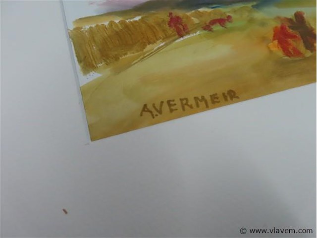 Aquarel alphons vermeir 2 stuks - afbeelding 4 van  4