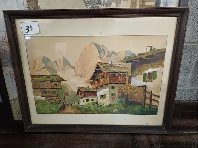 Aquarel, get. l. wynen - afbeelding 1 van  1