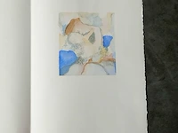 Aquarel op papier, lieve walbers, moeder en kind