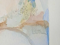 Aquarel op papier, lieve walbers, moeder en kind - afbeelding 3 van  3
