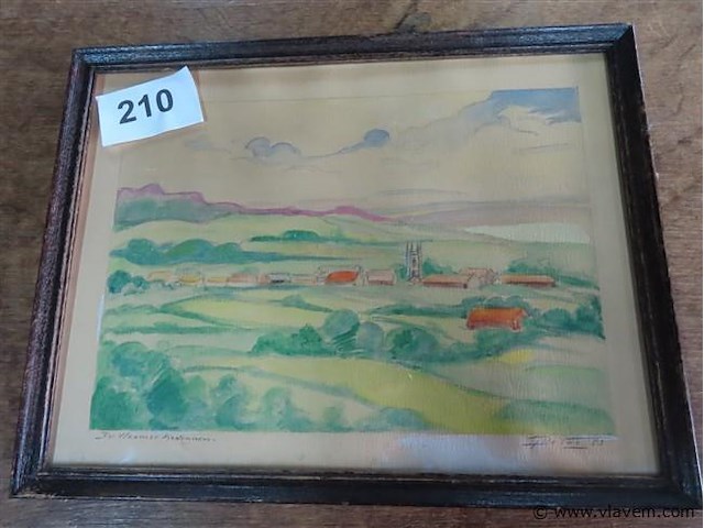 Aquarel vlaamse ardennen - afbeelding 1 van  3