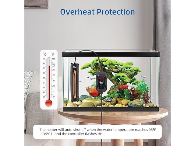 Aquarium heater instelbaar - ledscreen - afbeelding 5 van  5