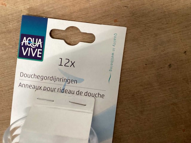 Aquavive douchegordijnringen pvc, set 12 stuks (540x) - afbeelding 2 van  4