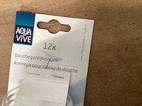 Aquavive douchegordijnringen pvc, set 12 stuks (540x) - afbeelding 2 van  4