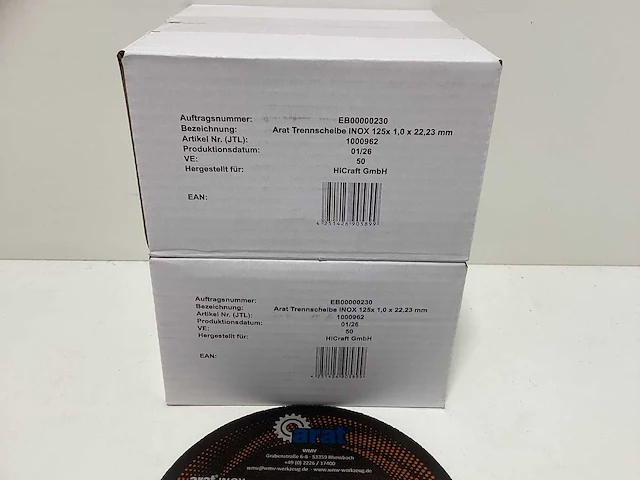 Arat doorslijpschijven 125mm (100x) - afbeelding 2 van  4
