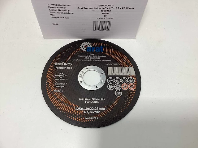 Arat doorslijpschijven 125mm (100x) - afbeelding 3 van  4