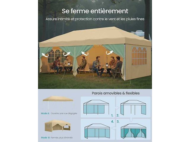 Arbor, vouwtent, met zijmuren, 3 x 6 m - afbeelding 6 van  6
