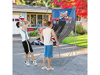Arcade basketbalspel opvouwbaar 2 manden, 4 ballen inflatiepomp basketbal ring voor 1 tot 4 spelers met blauw scoresysteem - afbeelding 4 van  11