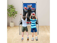 Arcade basketbalspel opvouwbaar 2 manden, 4 ballen inflatiepomp basketbal ring voor 1 tot 4 spelers met blauw scoresysteem - afbeelding 5 van  11