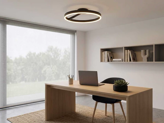 Arcao design plafondlamp zwart 60cm 40w led cct 3 kleur & 3 stappen dimmen(1x) - afbeelding 5 van  7
