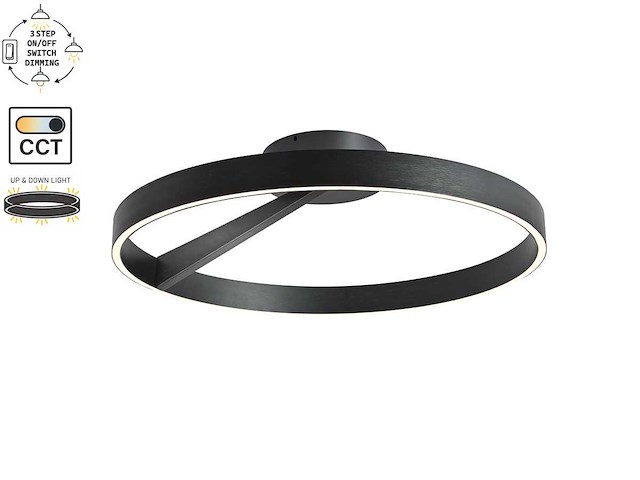 Arcao plafondlamp 60cm 40w led cct 3 kleur & 3 stappen dimmen(2x) - afbeelding 5 van  7