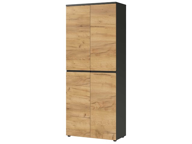 Archiefkast miguel met 2 deuren en 4 legplanken - antraciet/eik - afbeelding 1 van  7