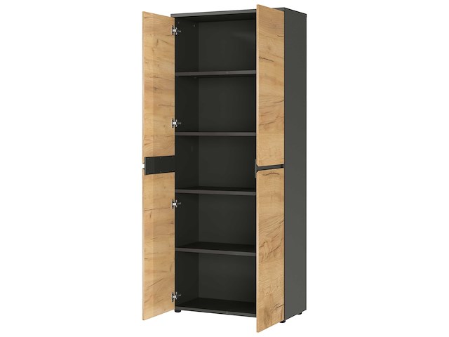 Archiefkast miguel met 2 deuren en 4 legplanken - antraciet/eik - afbeelding 2 van  7