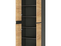 Archiefkast miguel met 2 deuren en 4 legplanken - antraciet/eik - afbeelding 2 van  7