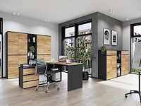 Archiefkast miguel met 2 deuren en 4 legplanken - antraciet/eik - afbeelding 4 van  7
