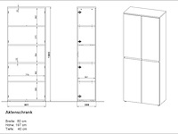 Archiefkast miguel met 2 deuren en 4 legplanken - antraciet/eik - afbeelding 7 van  7