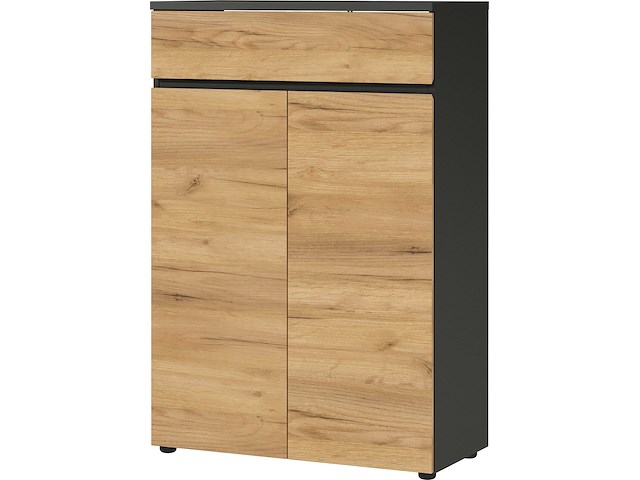 Archiefkast miguel met lade en 2 legplanken - antraciet/eik - afbeelding 2 van  7