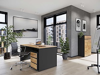 Archiefkast miguel met lade en 2 legplanken - antraciet/eik - afbeelding 5 van  7